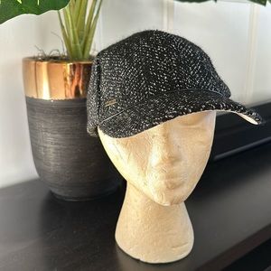 Nine West Black Tweed Baseball Cap